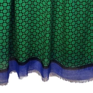 Vera Bradley Soft Fringe Lightweight Rayon Scarf Blue, Black, Green Pattern